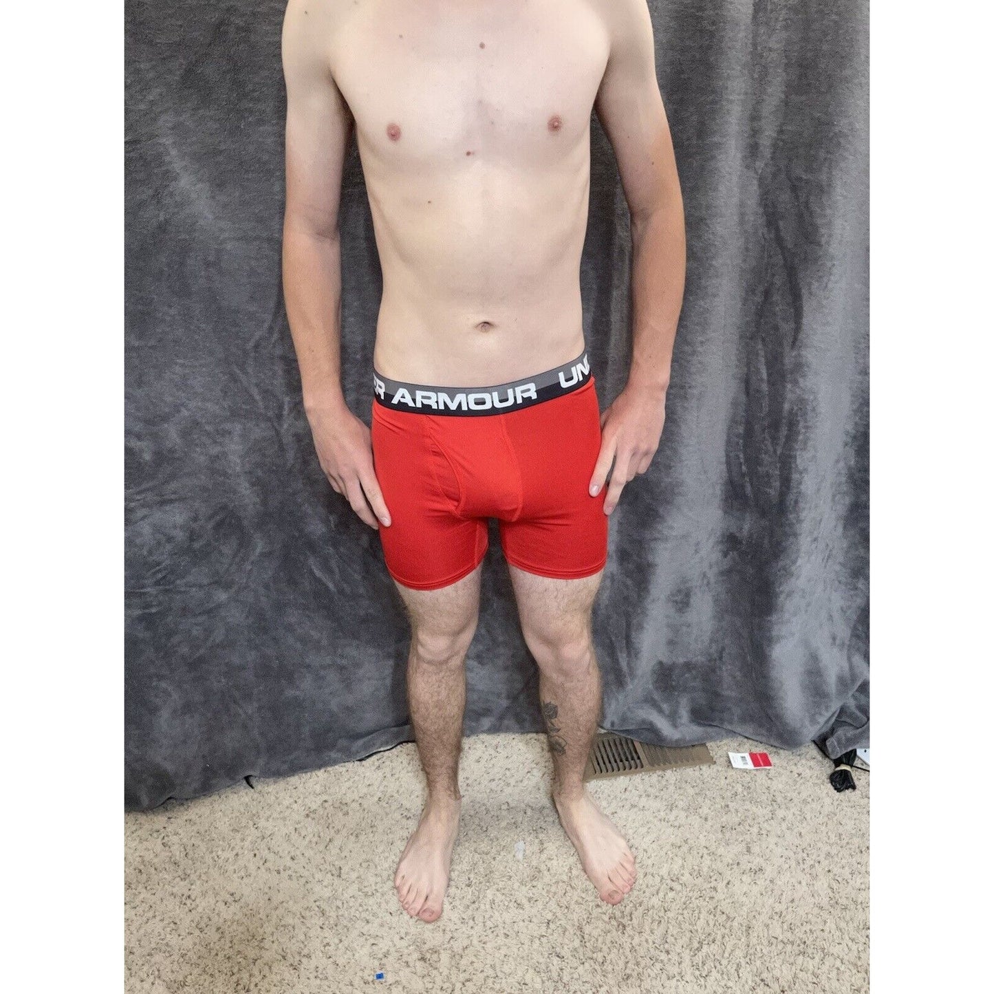 boys youth xl under armour boxerjock red with black and gray band