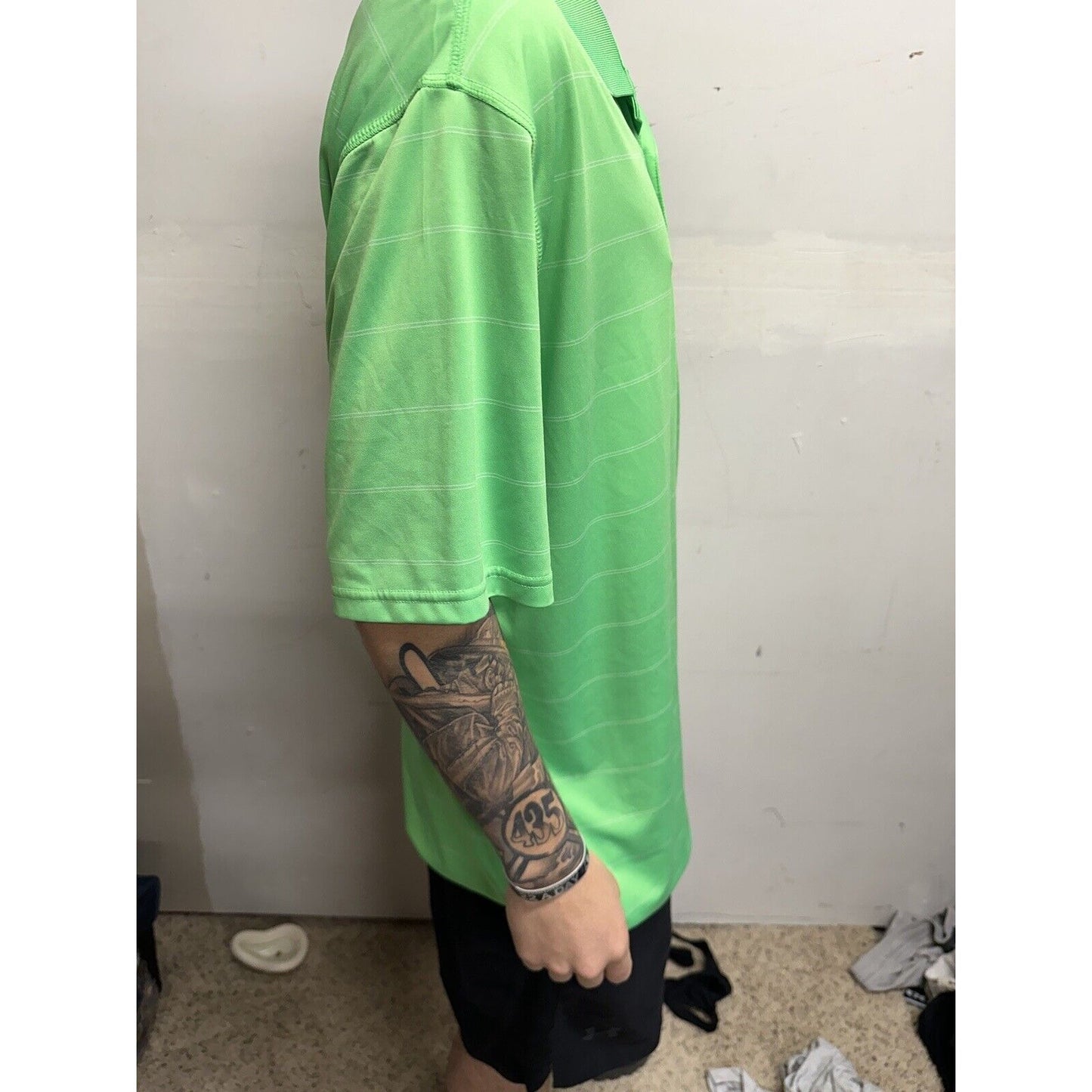 Men’s Lime Green Dri-fit Nike Polo Shirt Large