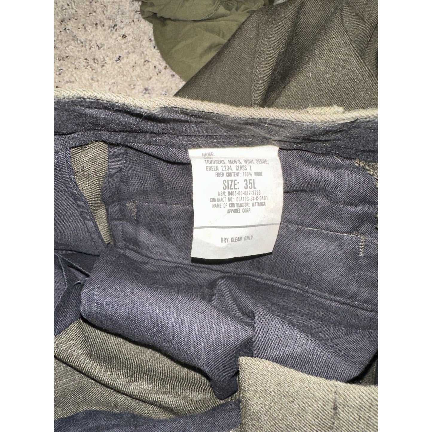Men’s Usmc Marines Green Size 35L Wool Uniform Pants Only