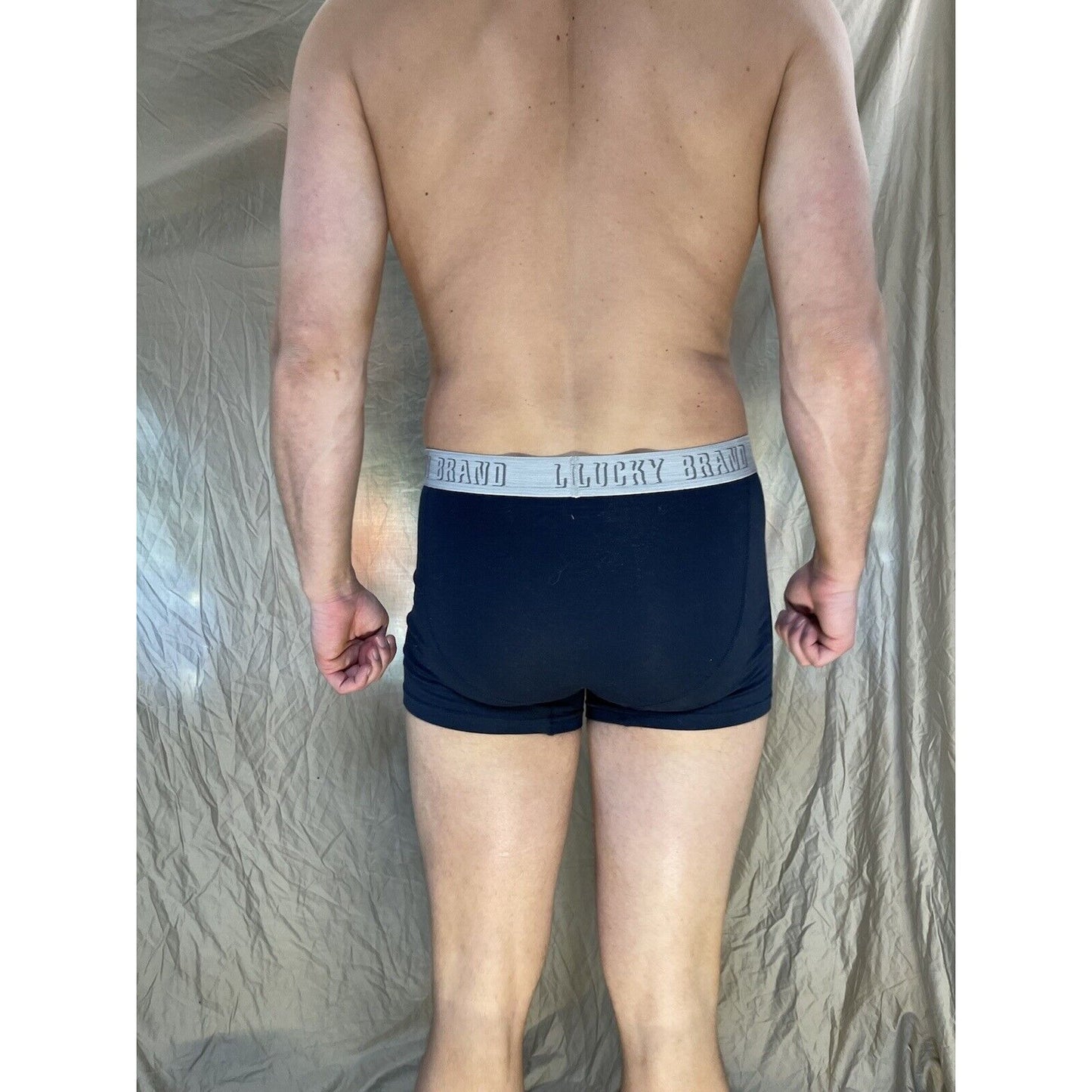 men's blue lucky brand Dark Navy blue medium boxer briefs cotton modal blend