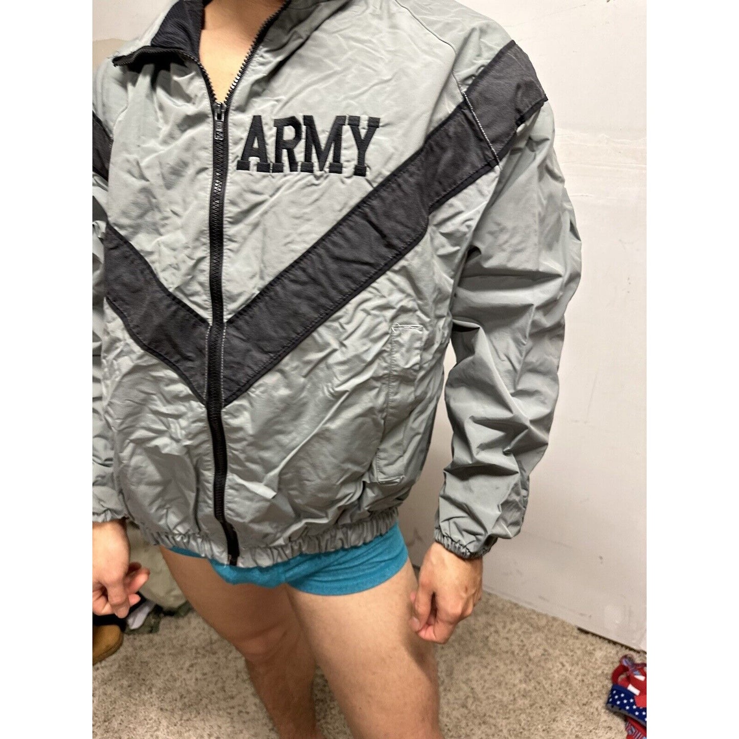 Men’s Army Pt Gray Jacket Small Long Uniform Top