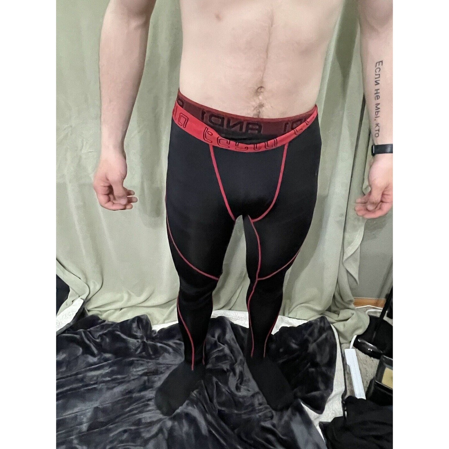 Tesla Thermal Baselayer Compression Pants - Large - Black/Red