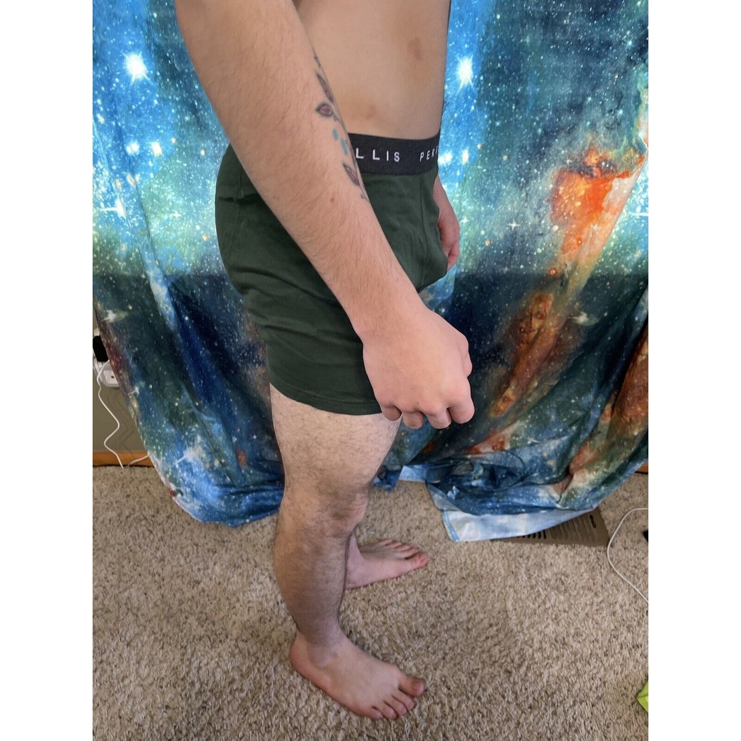 men's perry ellis portfolio green compression shorts large New And Unworn