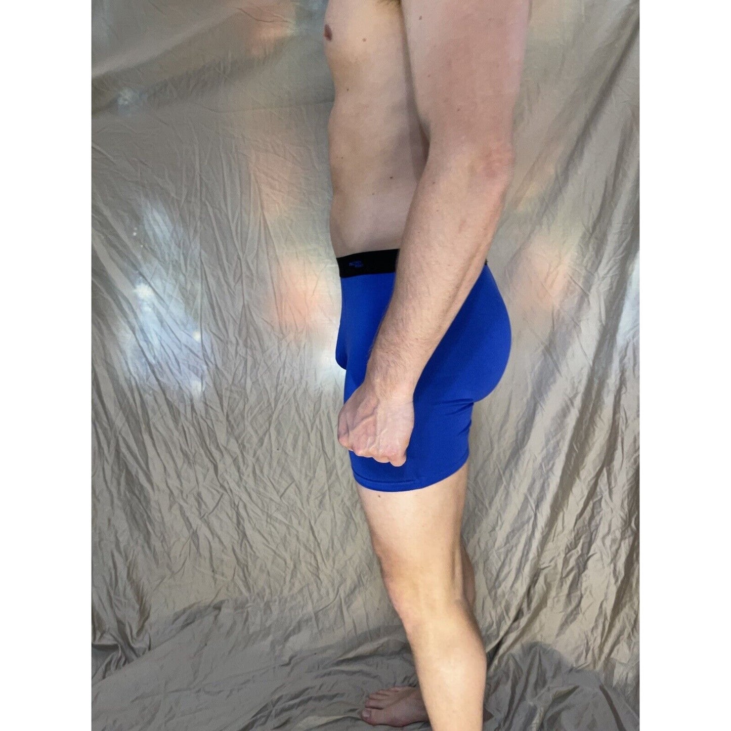 men's blue innersy weekly medium 5% spandex boxer brief