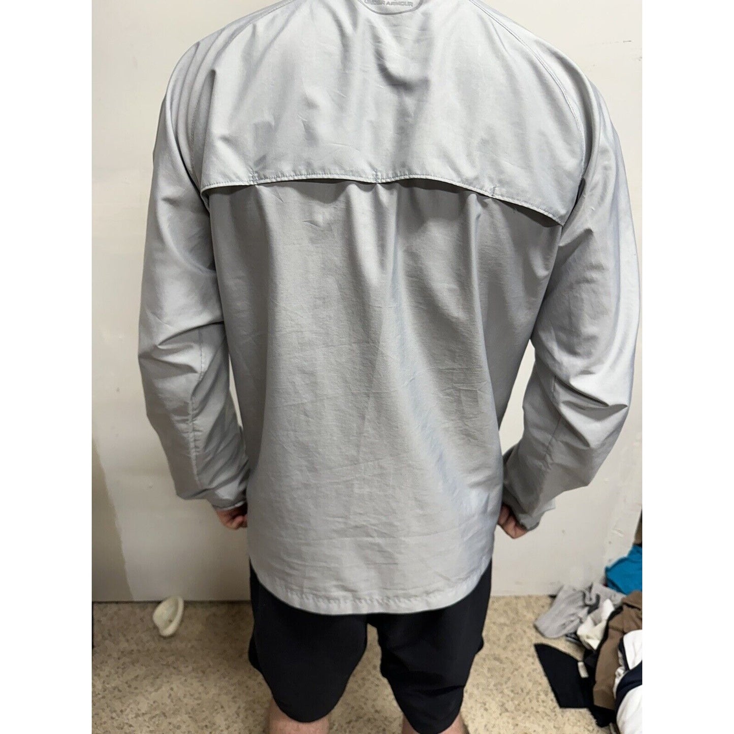 Men’s Gray Full Zip Run Fitted Medium Under Armour Sand Creek Track & Field