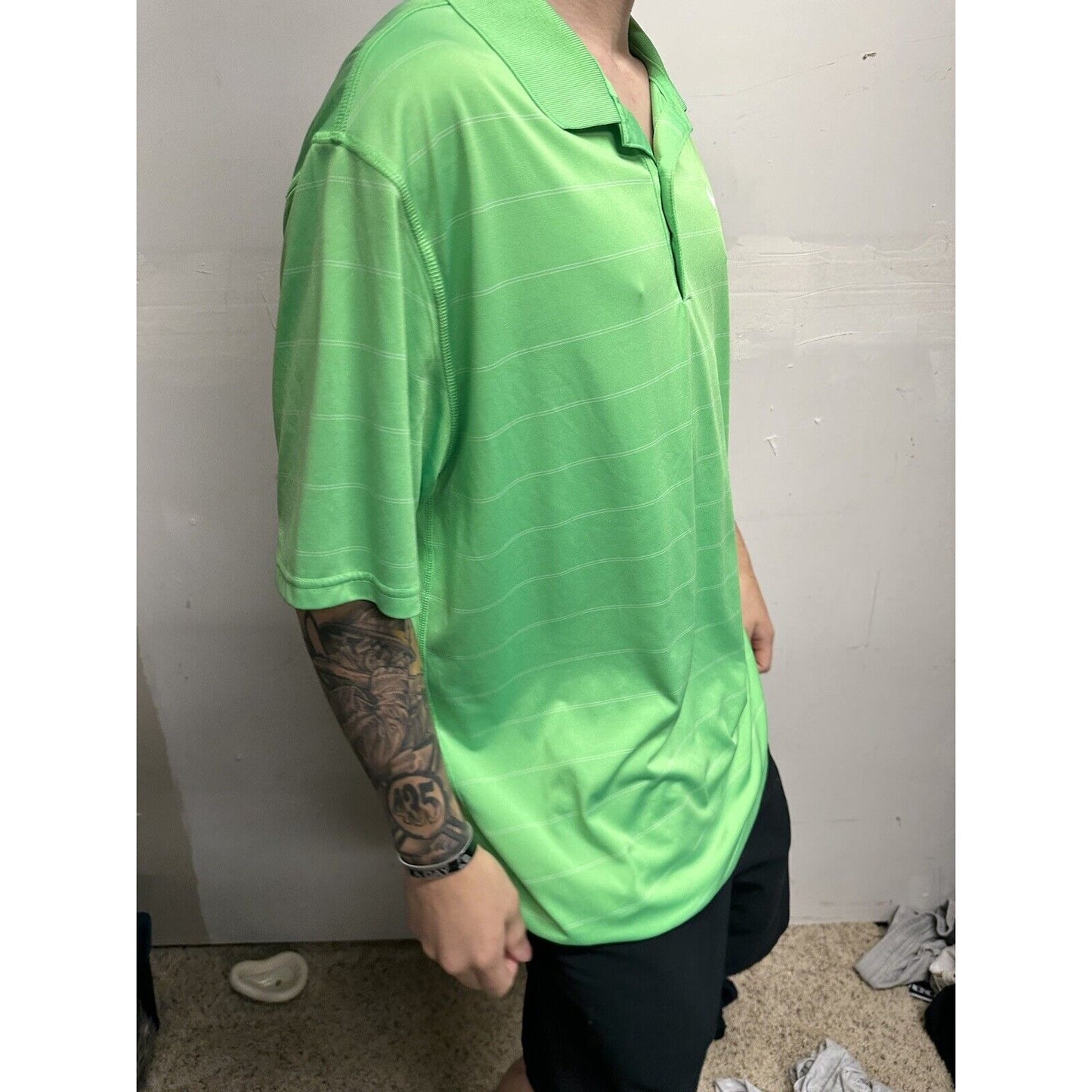 Men’s Lime Green Dri-fit Nike Polo Shirt Large