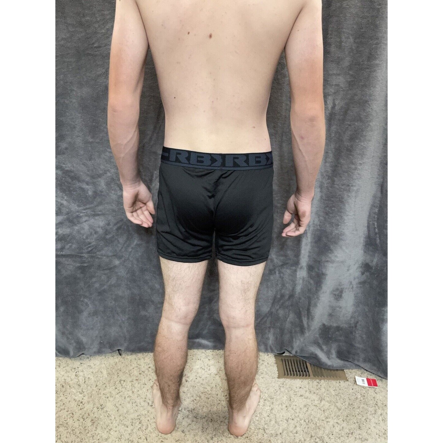 men's Black with Black Band RBX large compression boxer briefs 10% spandex