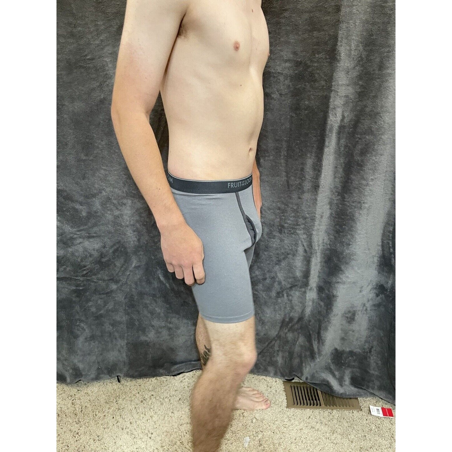 men's small gray fruit of the loom boxer briefs cotton poly