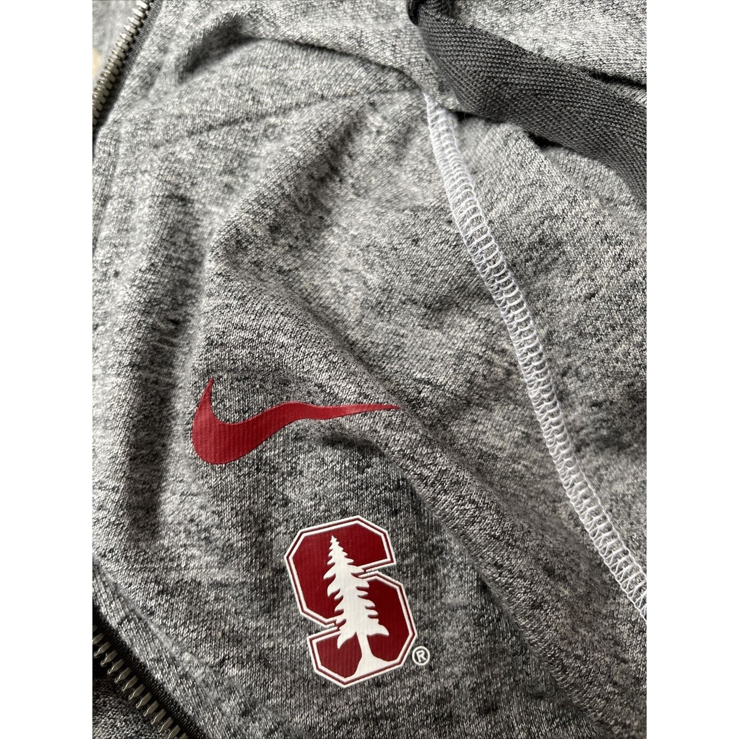 Men’s Nike Medium Full Zip Gray Stanford Hoodie