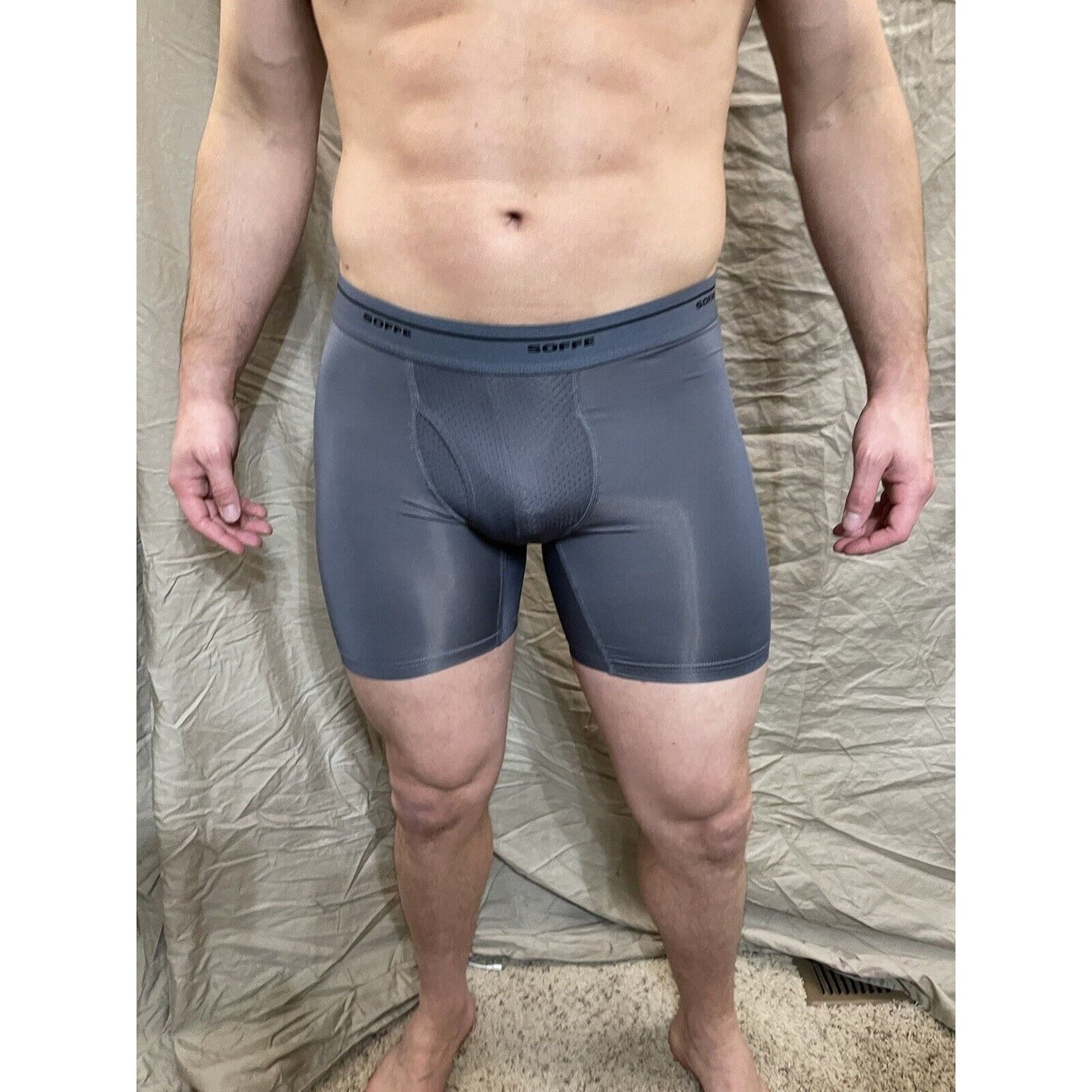 Men's Soffe base layer gunmetal compression shorts XL New And Never Worn