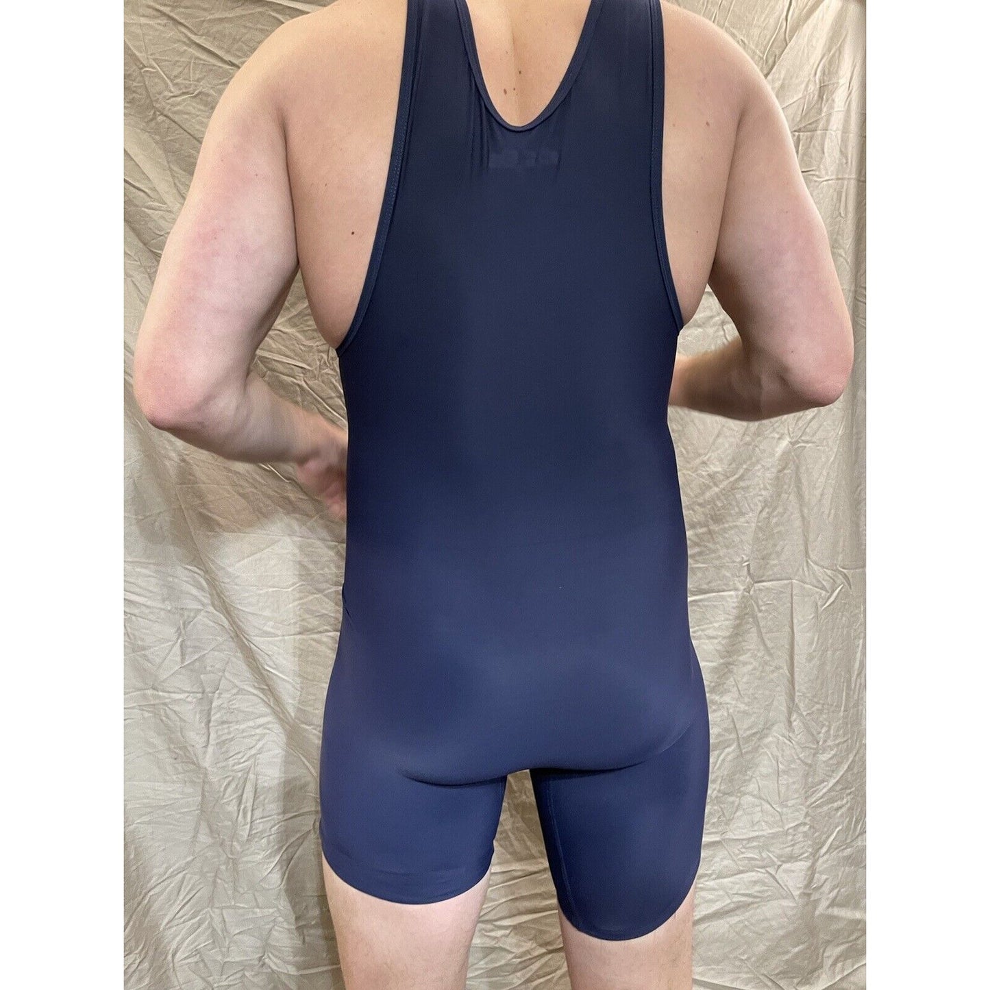 Men's alleson adult medium navy blue Wrestling Singlet Compression