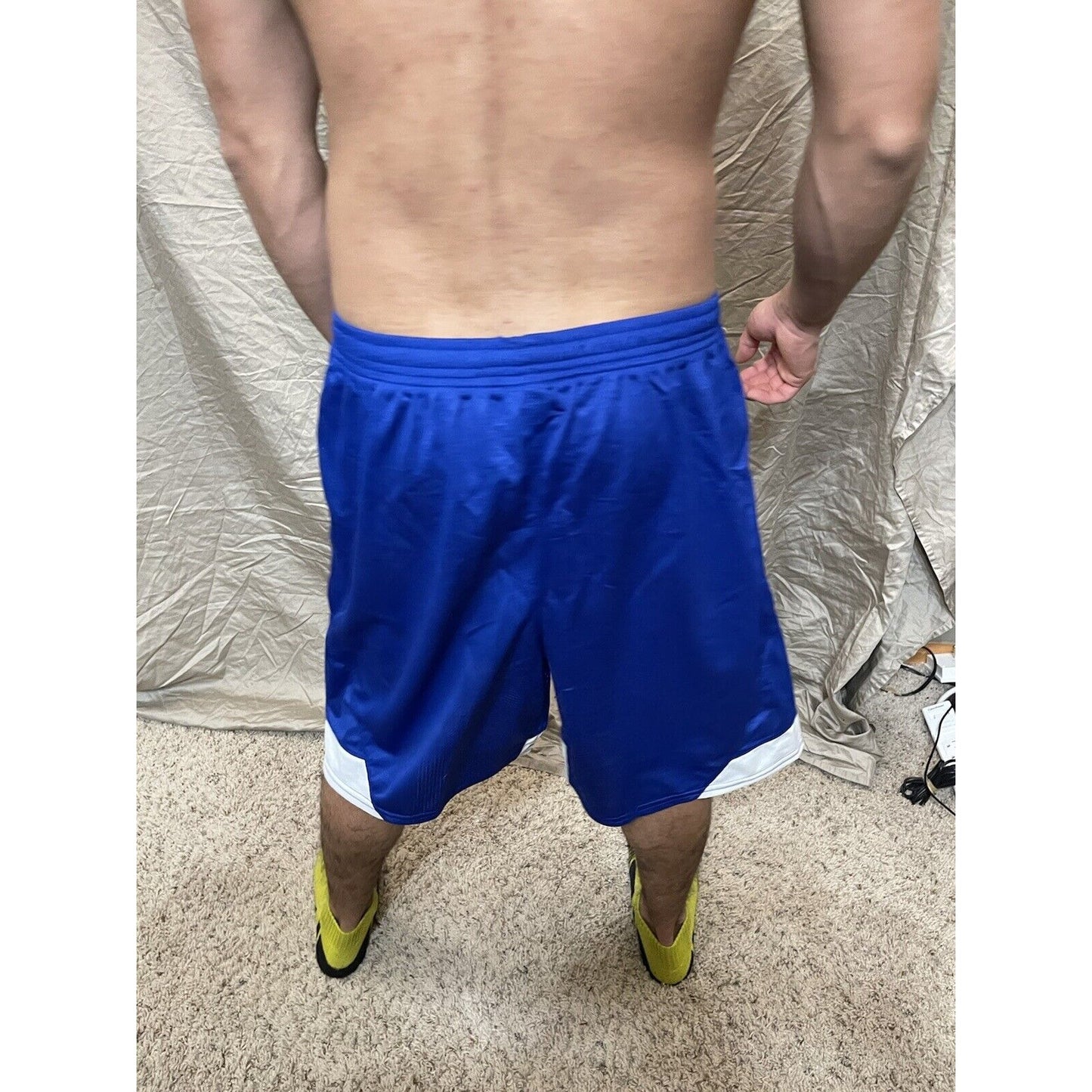 Boy's youth XL scarlet Royal Blue Under armour lacrosse style shorts
