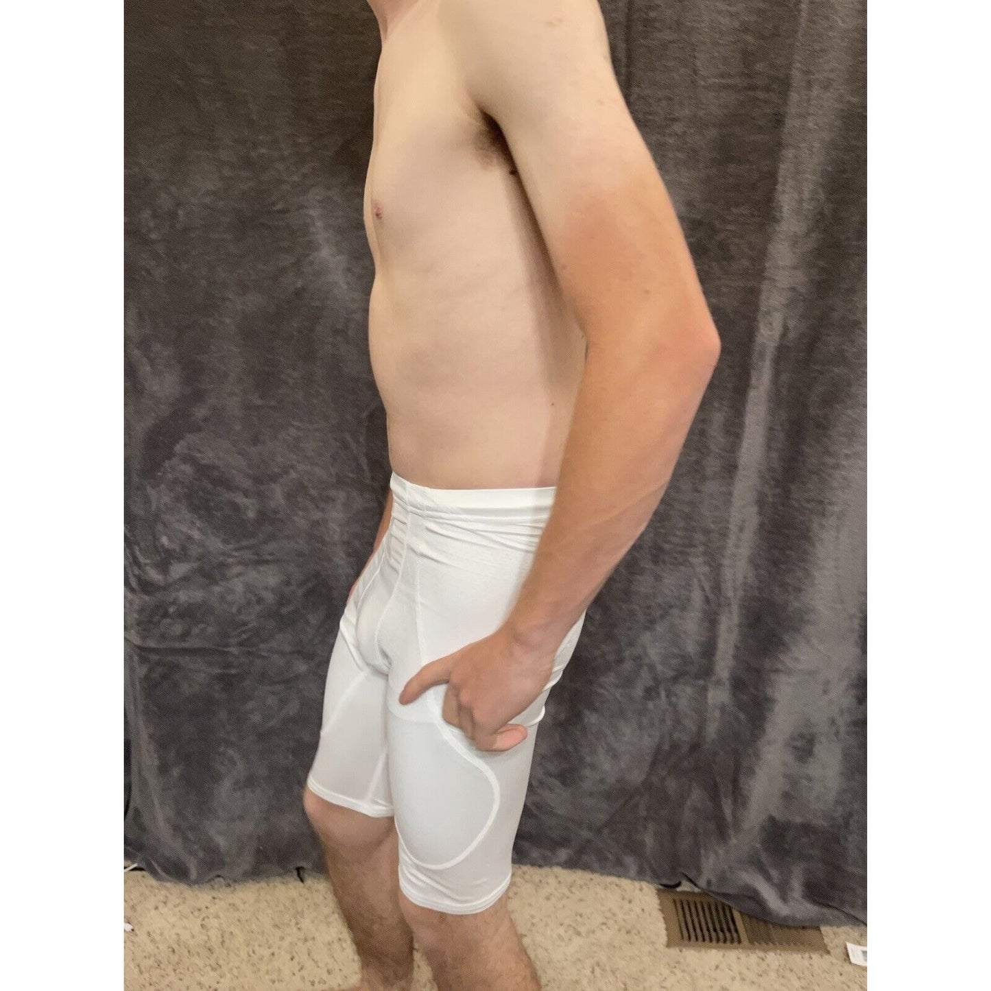 men's alleson athletic medium white football compression shorts