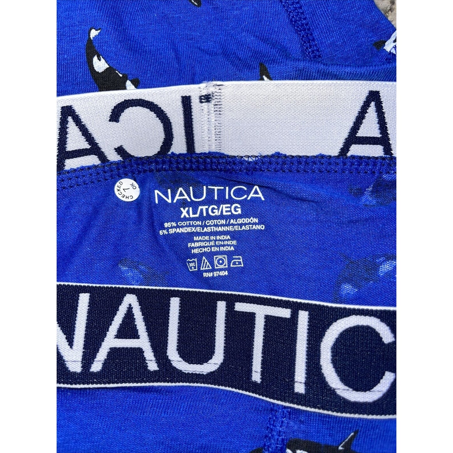 men's nautica whales - orca - XL blue compression boxer shorts