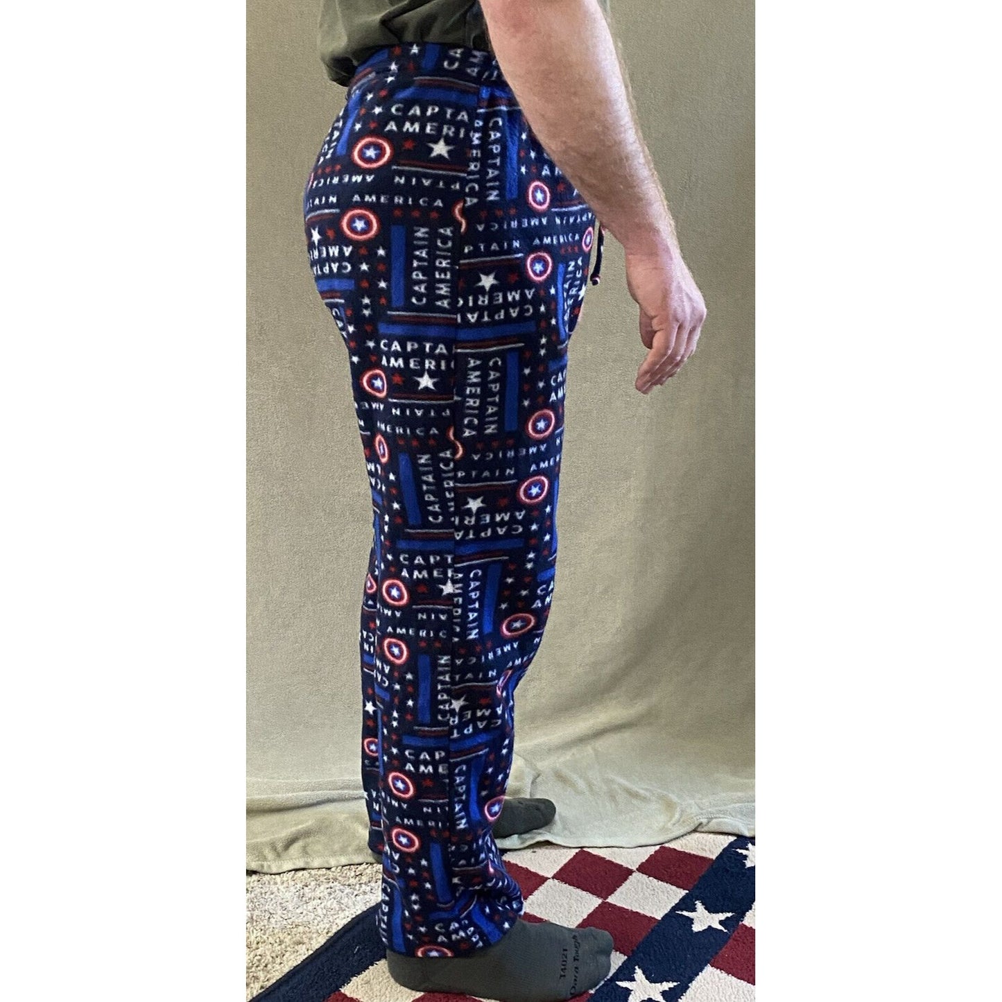 CAPTAIN AMERICA Marvel Men’s XL Fleece Polyester PJ Pajamas Pants