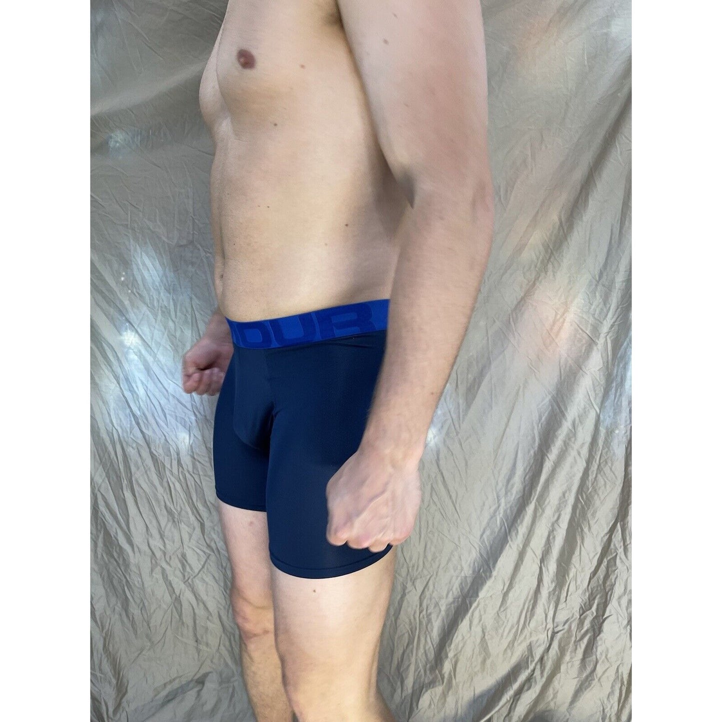 men's small under armour navy blue the tech mesh boxerjock
