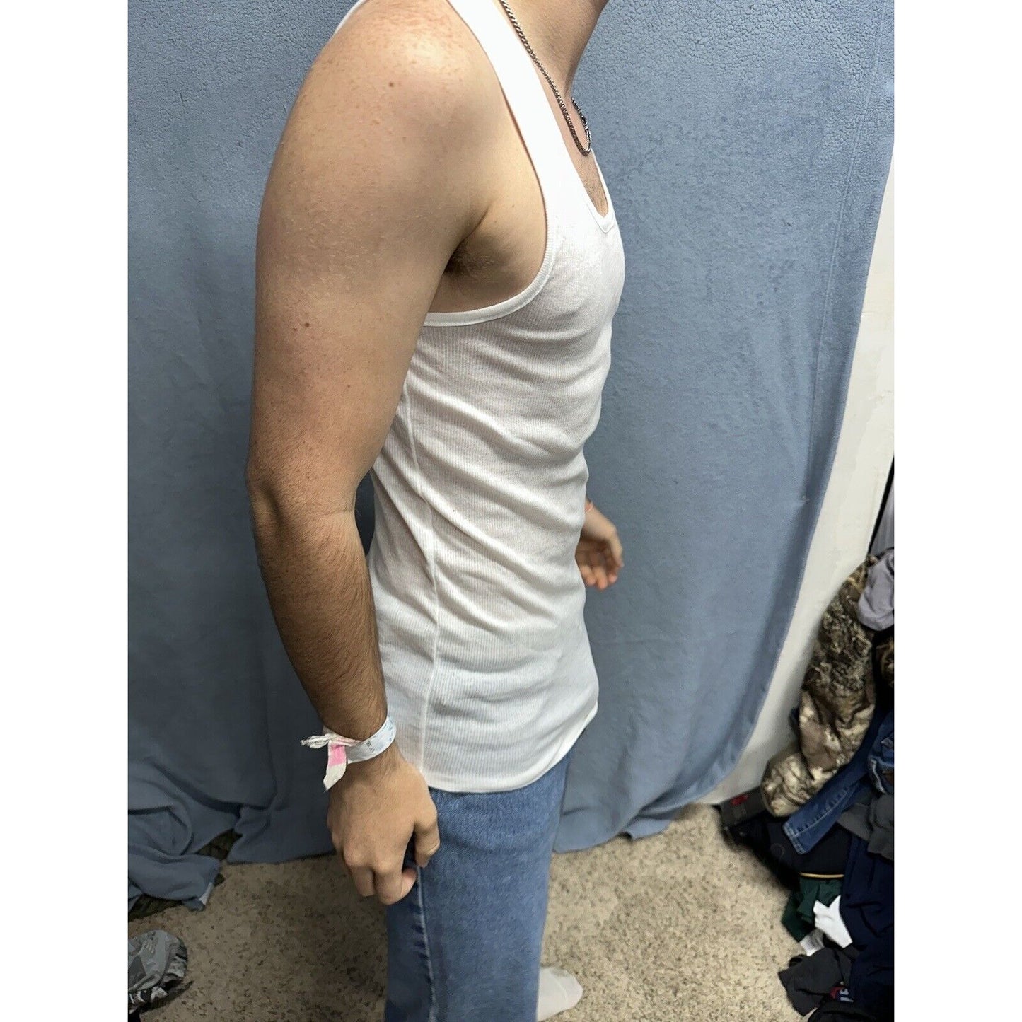 Men’s Perry Ellis Portfolio Large Tank Top Muscle Shirt White