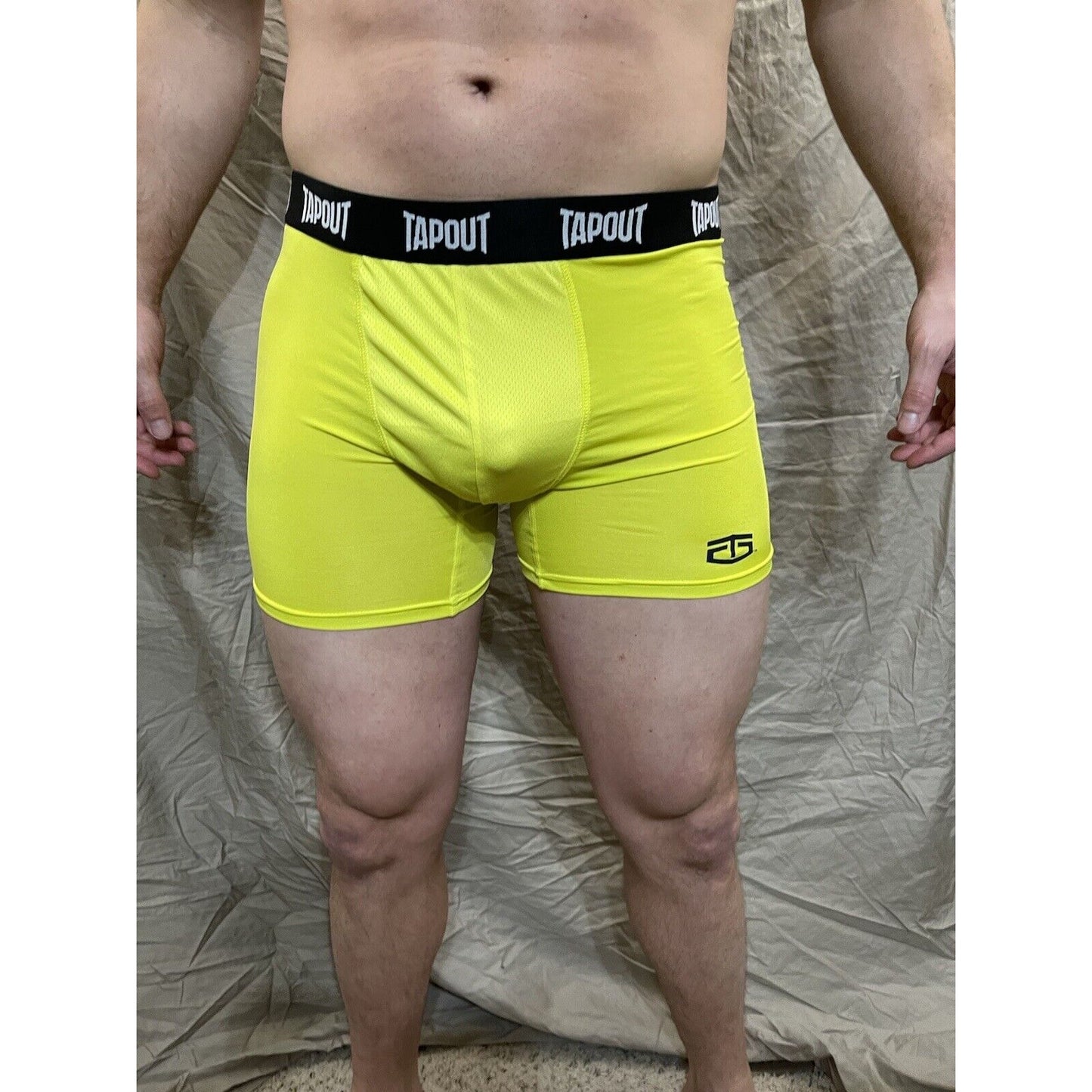 men's tapout bright yellow compression shorts medium New And Never Worn