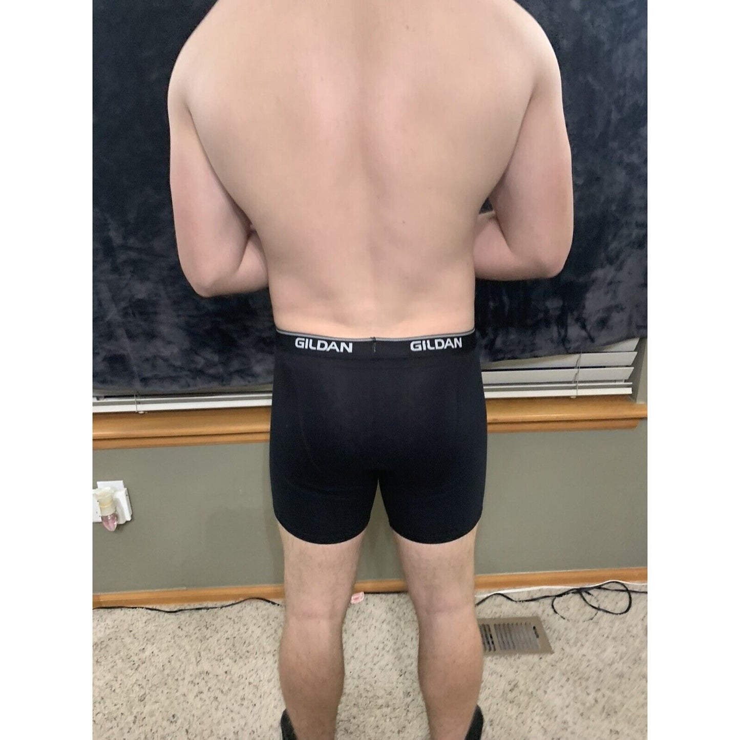 Gildan Black Boxer Briefs Spandex/cotton/poly Blend Large