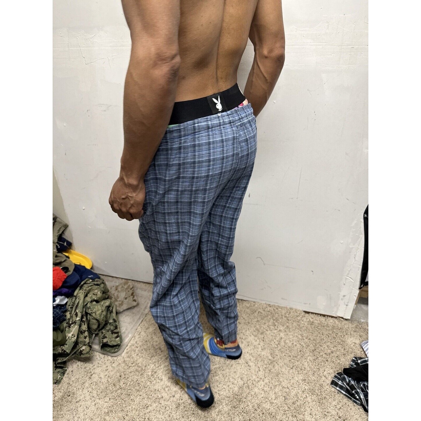 Men’s Blue Plaid Hathaway Sport Small Lounge Pants Pajamas