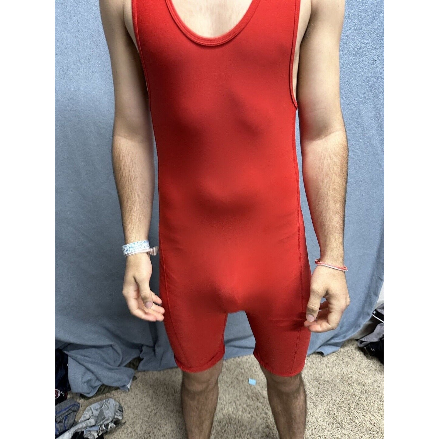 Men’s Red Alleson Athletics Large Red Wrestling Singlet