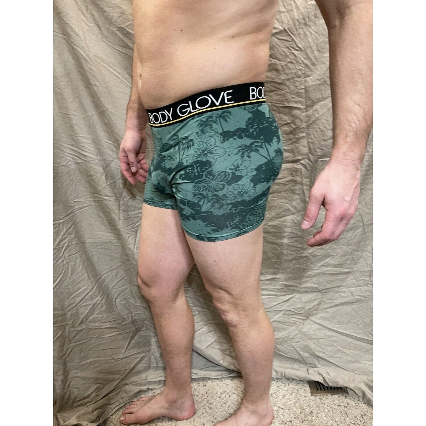 men's tropical green body glove boxer briefs Small