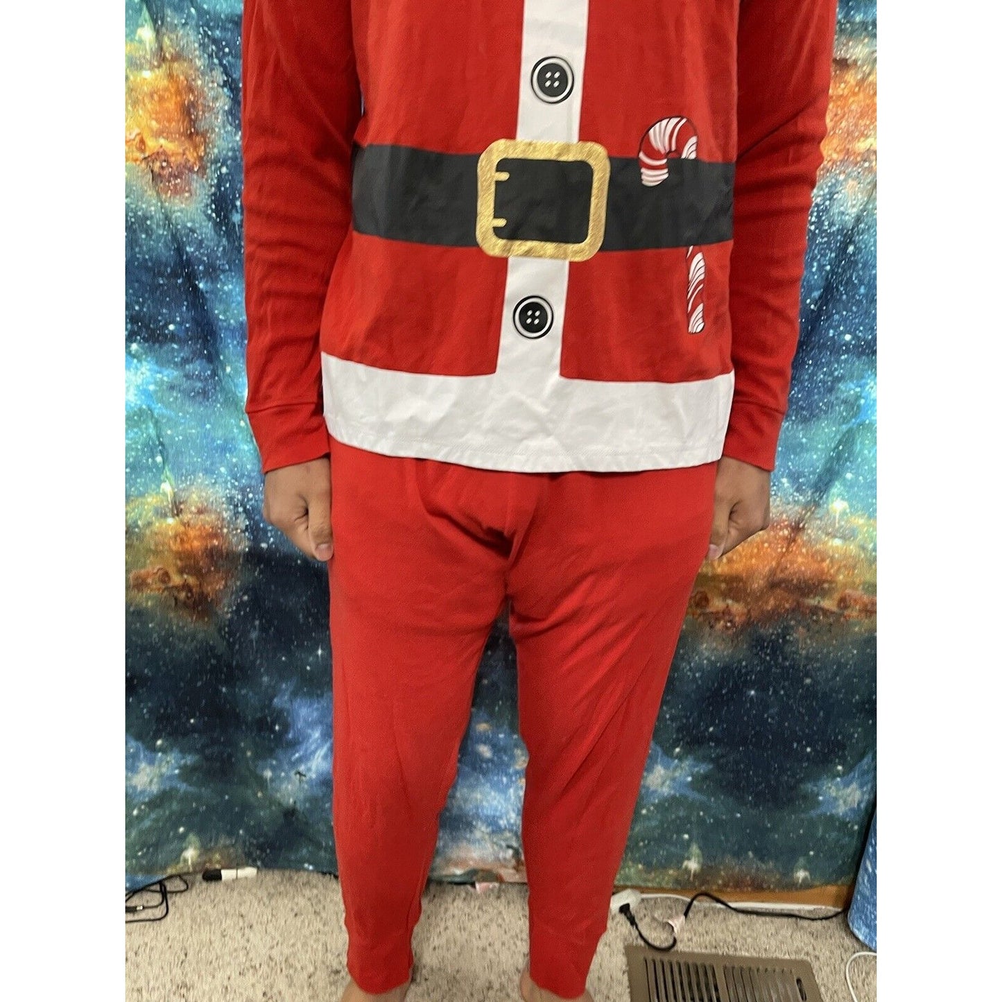 Santa Pajamas Top and Bottom Red Costume Lounge sleepwear XL