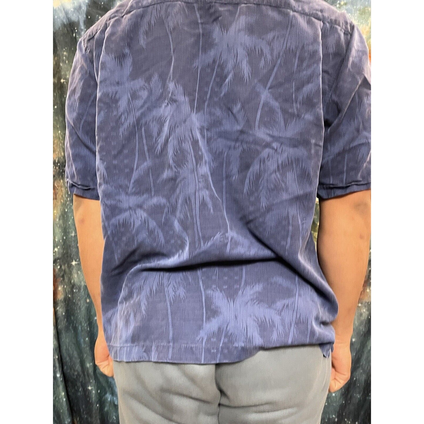 Jamaica Jaxx Blue Tropical Men’s Large button up short sleve shirt