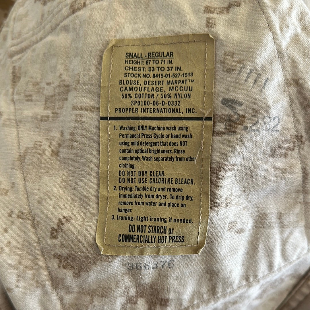 Men’s desert marpat usmc marine corps small regular blouse top
