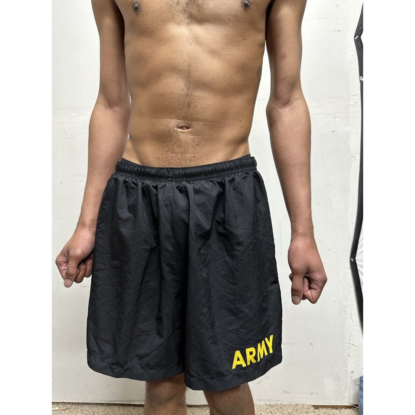 Army black size large physical fitness uniform apfu trunks