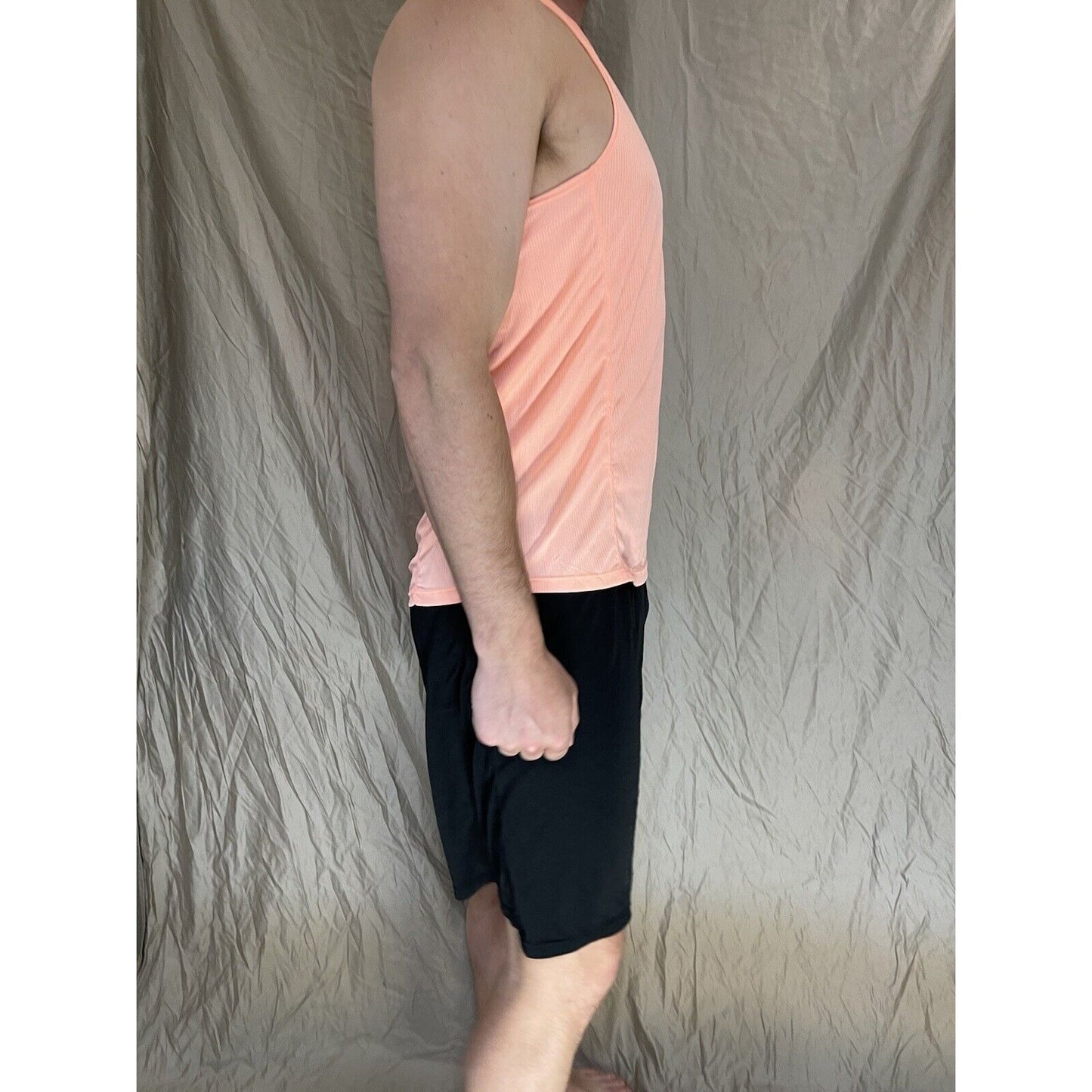 men's medium coral neleus sports pro muscle tank shirt