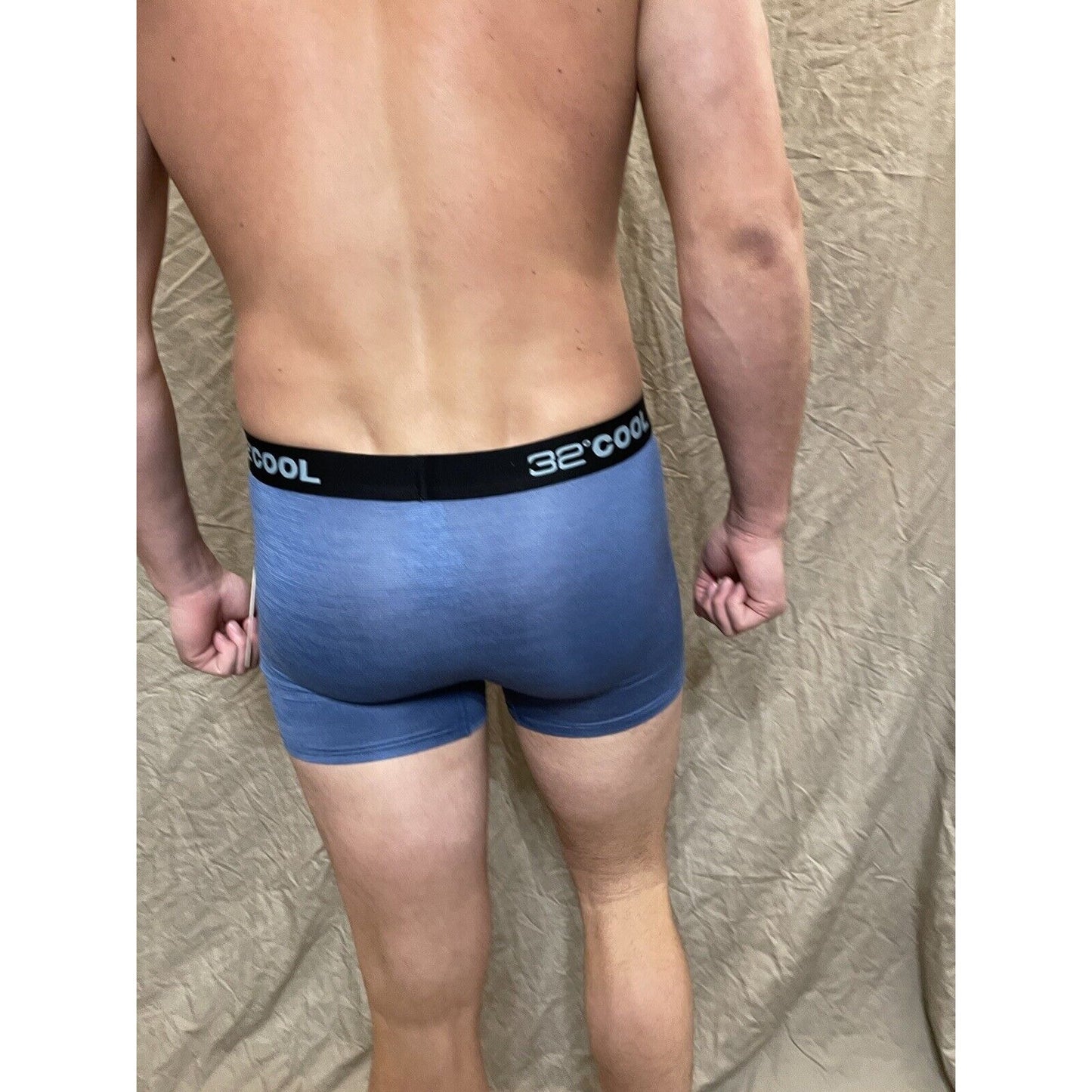 men's Denim Blue Matrix 32 degrees cool compression boxer brief Medium