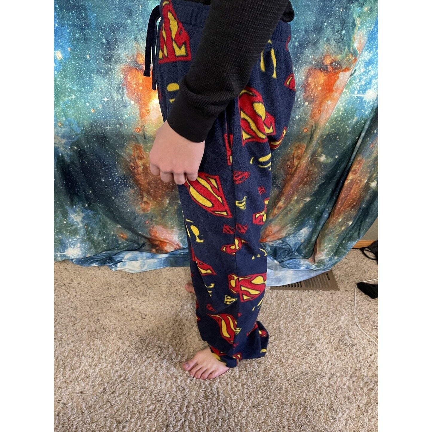 Men’s Superman XXL Lounge Pants sleepwear flannel with pockets