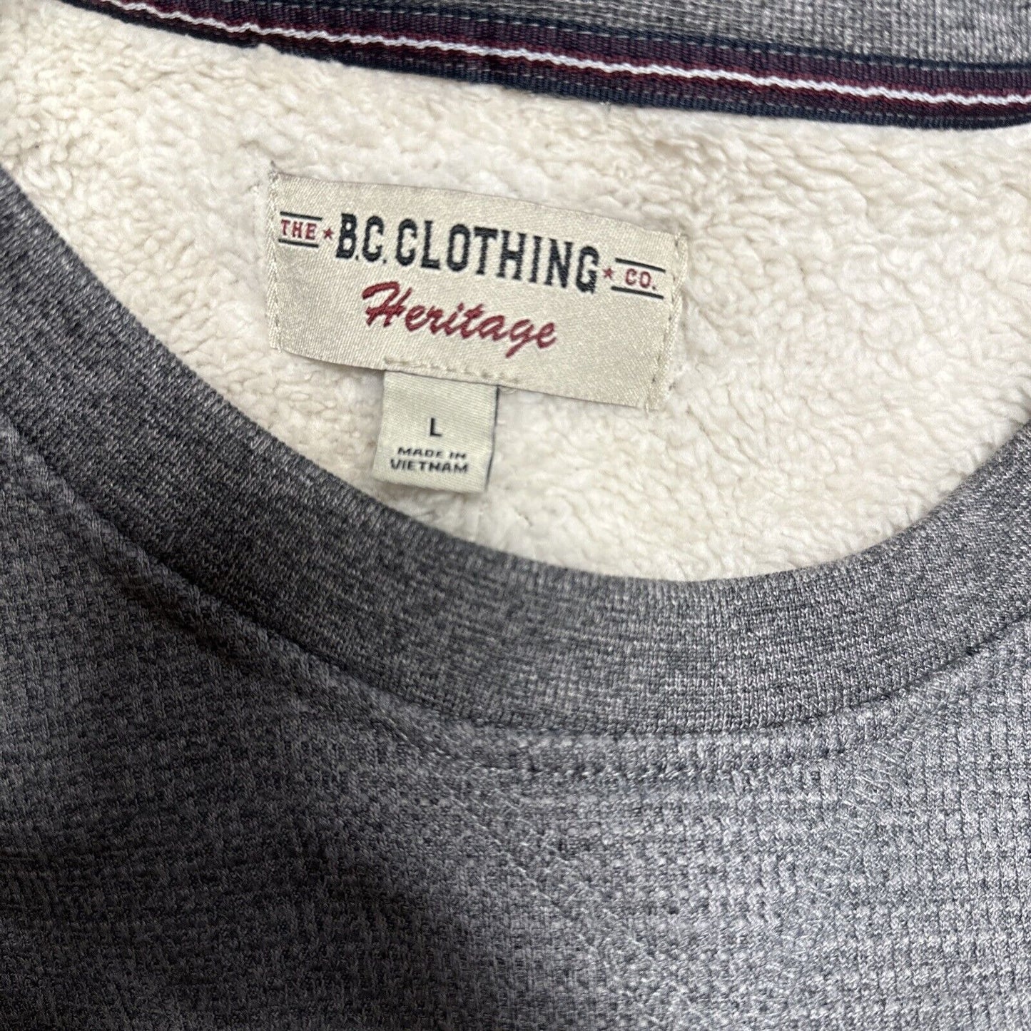 Men’s Pullover Gray B.C. Clothing Heritage Sweater Large