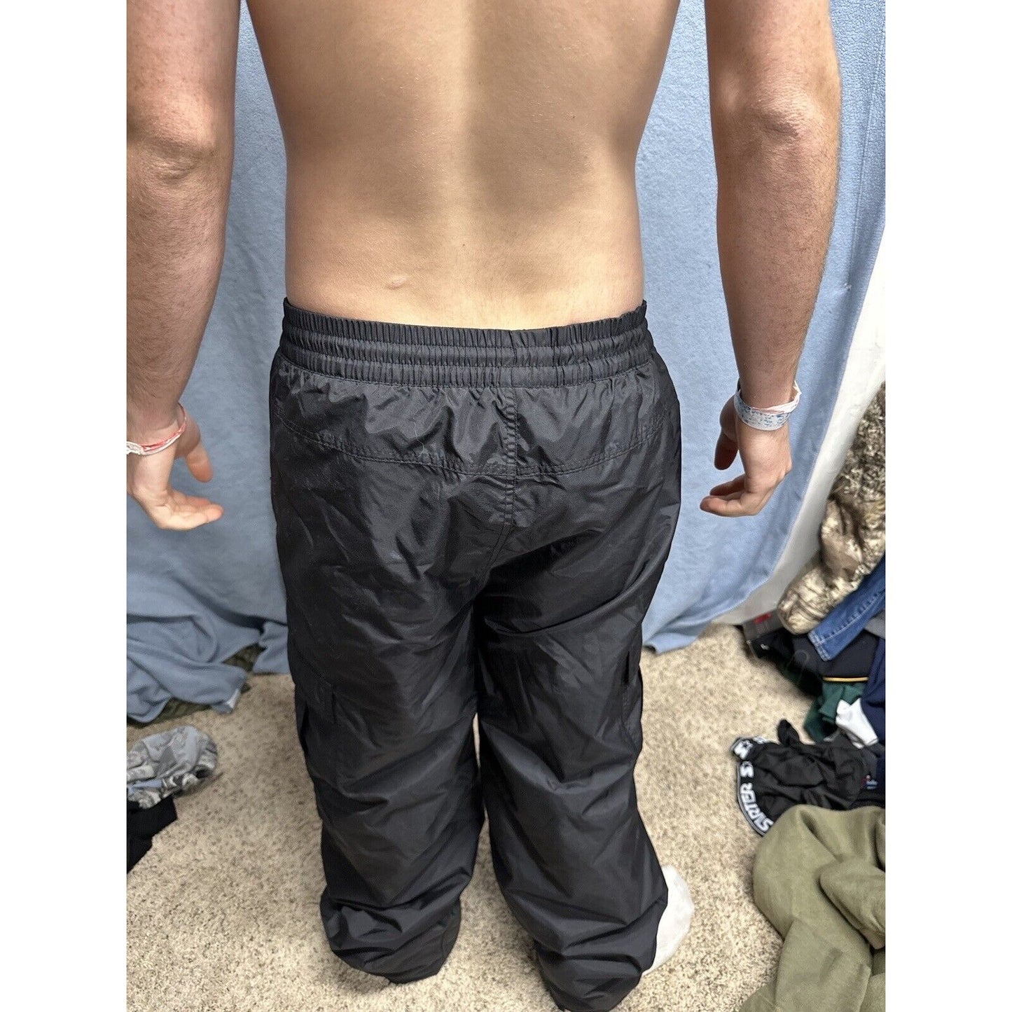 Men’s Black Sports Essentials Large Nylon Snow Pants