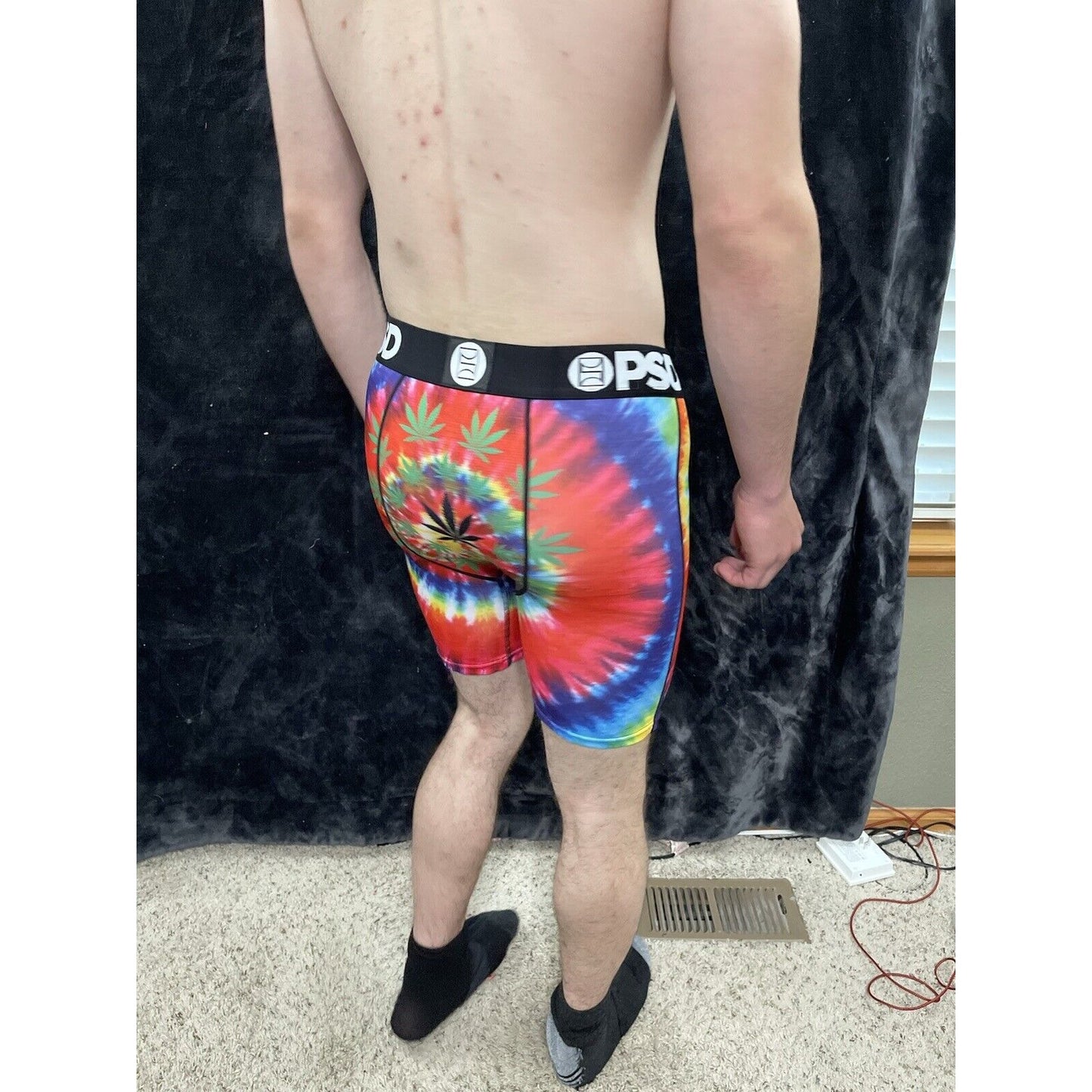 Men’s PSD Tie Dye Weed Medium Boxer Briefs New