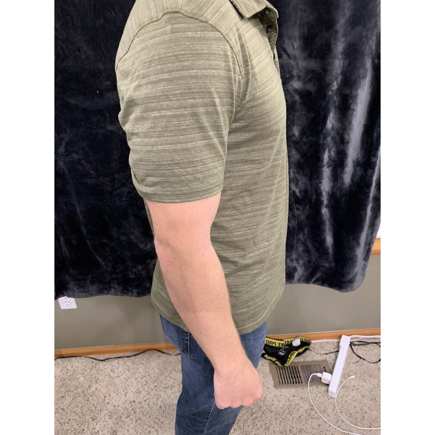 English Laundry Mens Short Sleeve Cotton Polo Shirt Size Large Olive Green