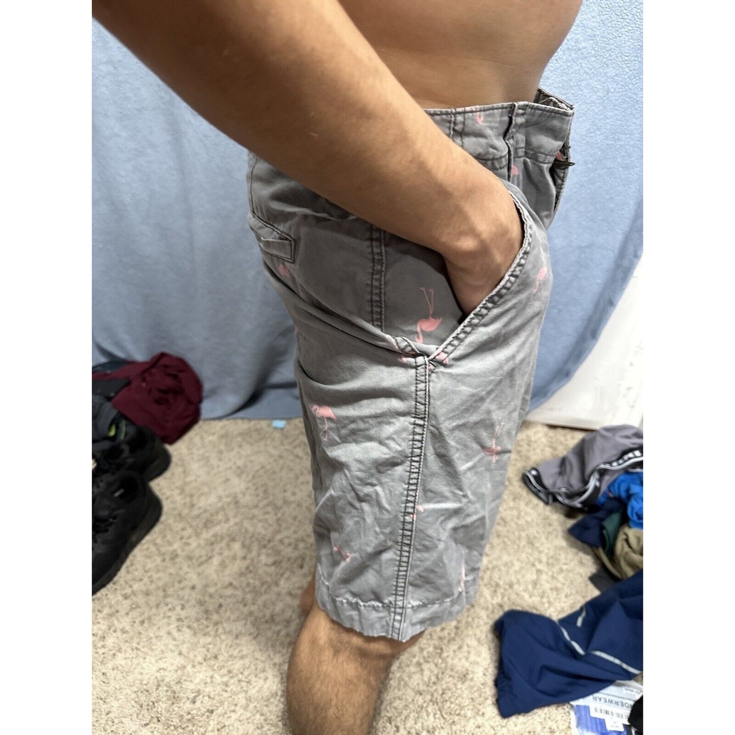 Men’s Gray Flamingo Aeropostale Shorts Size 32