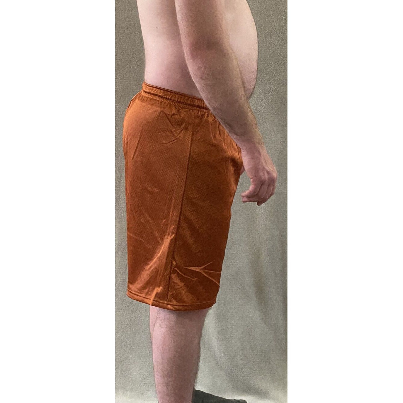 Soffe Men’s Medium Burnt Orange Basketball Training Polyester Mesh Shorts