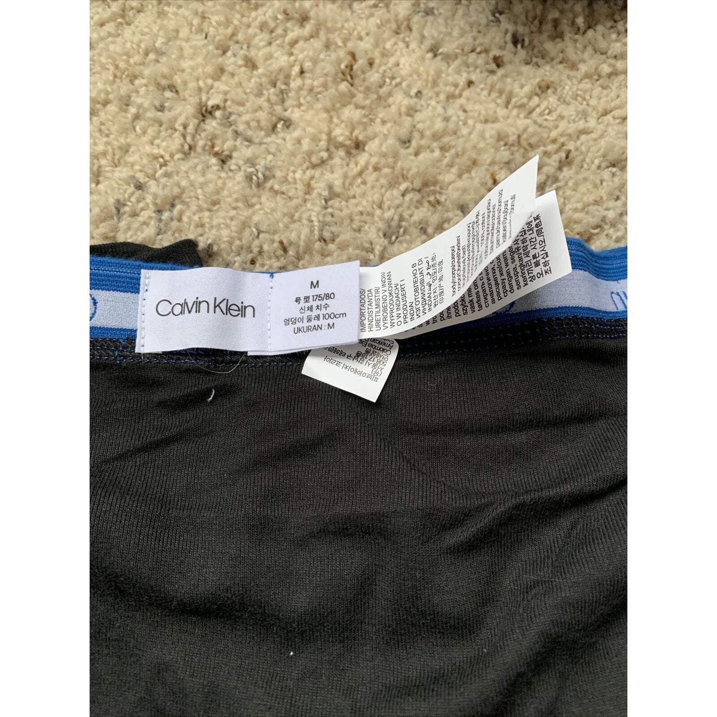 Calvin Klein Blue Band Black Compression Shorts Men’s Medium