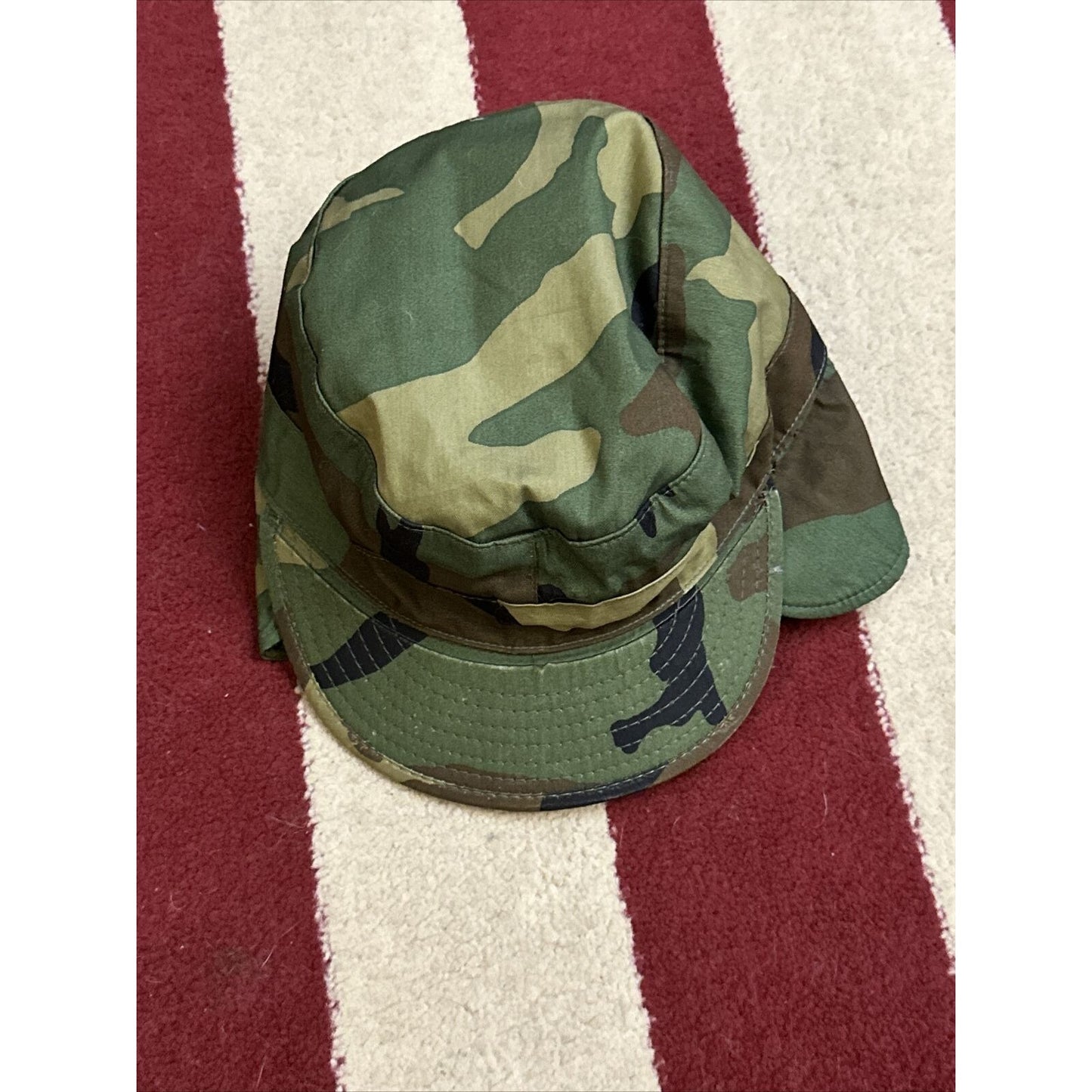 military cap hat cover BDU battle dress uniform camo 7 1/8 Built In Ear Flaps