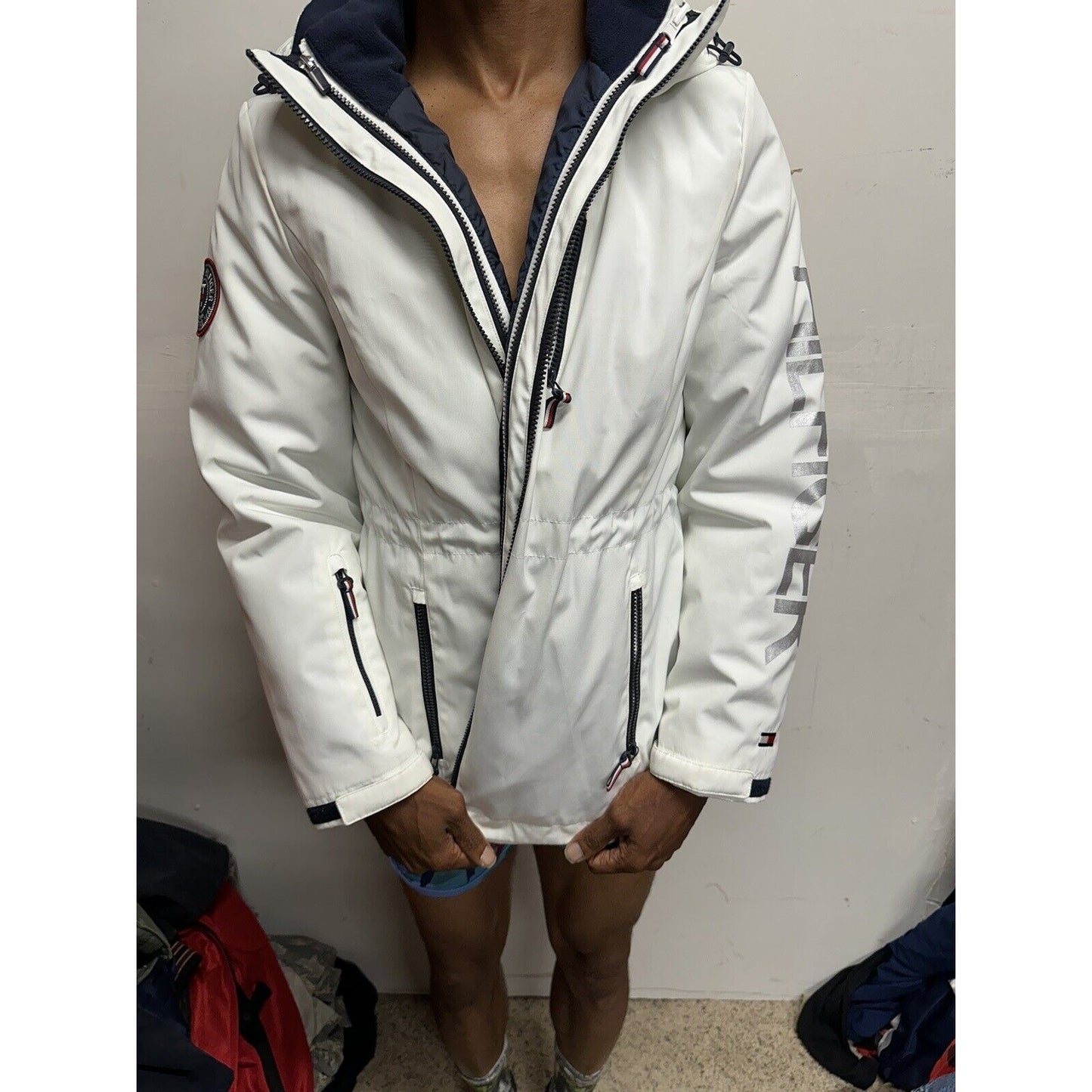 Tommy Hilfiger 3-in-1 All Weather Systems Anorak Jacket L White Navy Women Large
