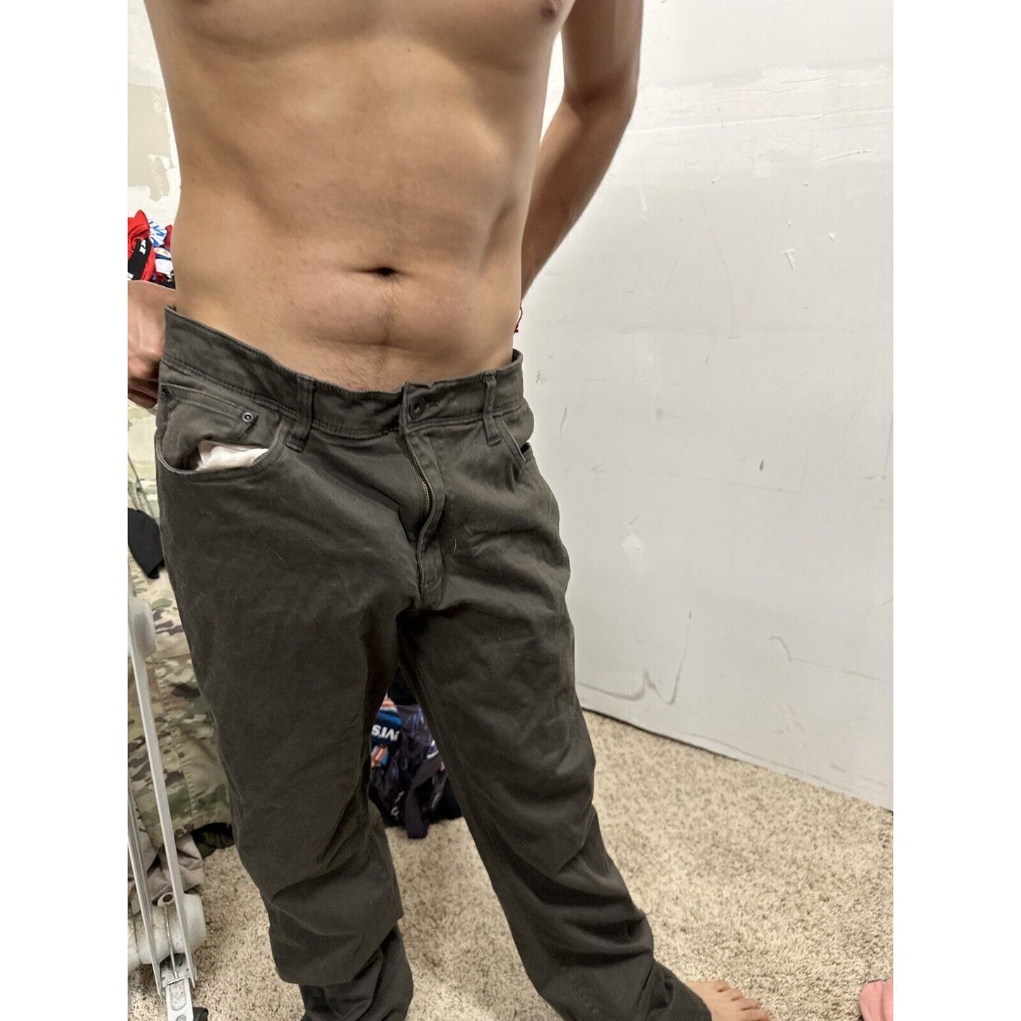 Men’s Straight Fit 36 X 32 Weather Proof Vintage Dark Green Pants