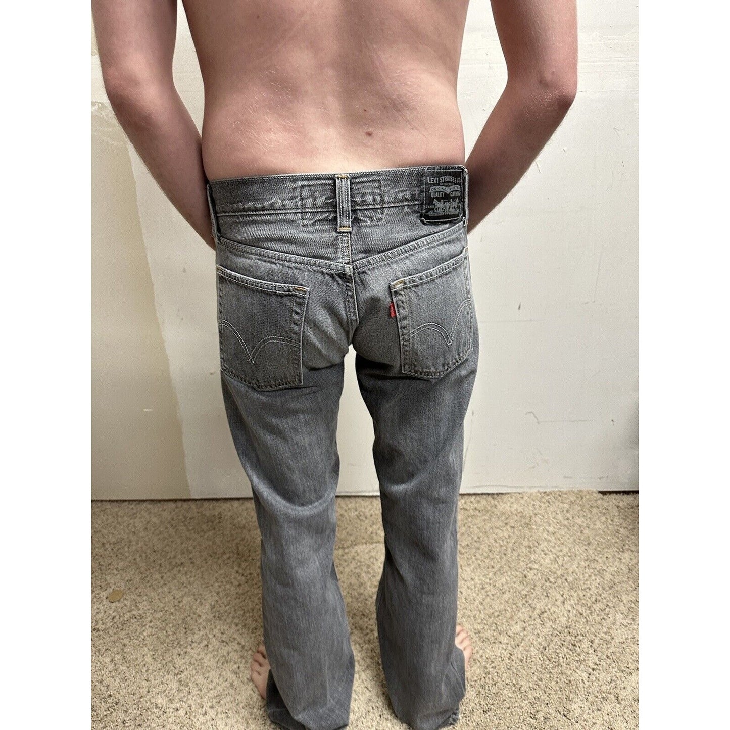 men’s black levis 527 low boot cut w32 l34
