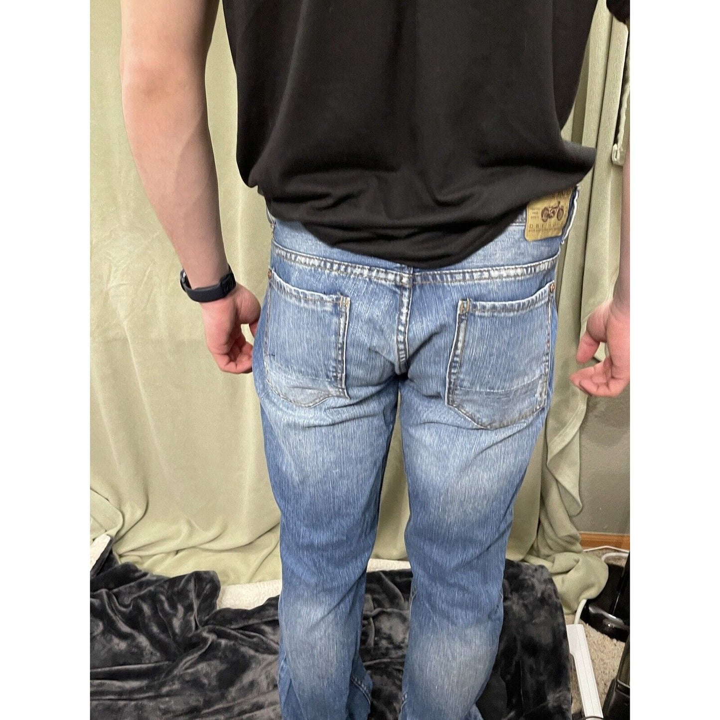 Men’s 33x32 Marc Moto Boot Throttle Blue Jeans