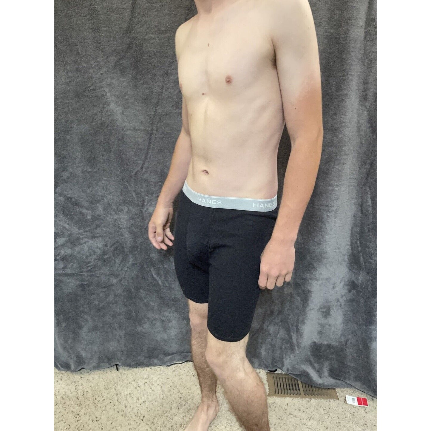 boy's black XL hanes boxer briefs gray band