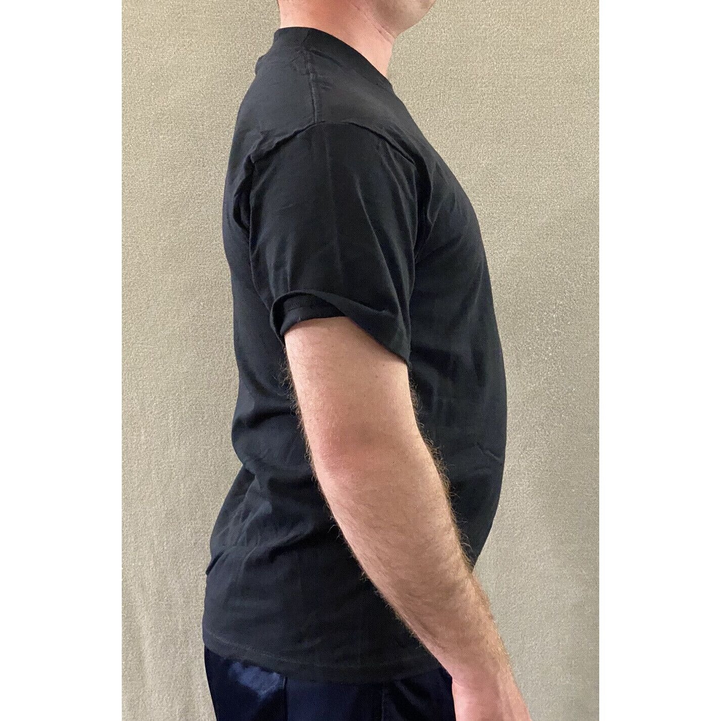 The Cotton Exchange Men’s Medium Plain Solid Black Cotton T-shirt