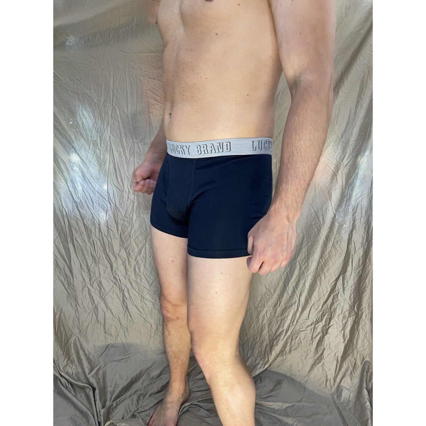 men's blue lucky brand Dark Navy blue medium boxer briefs cotton modal blend
