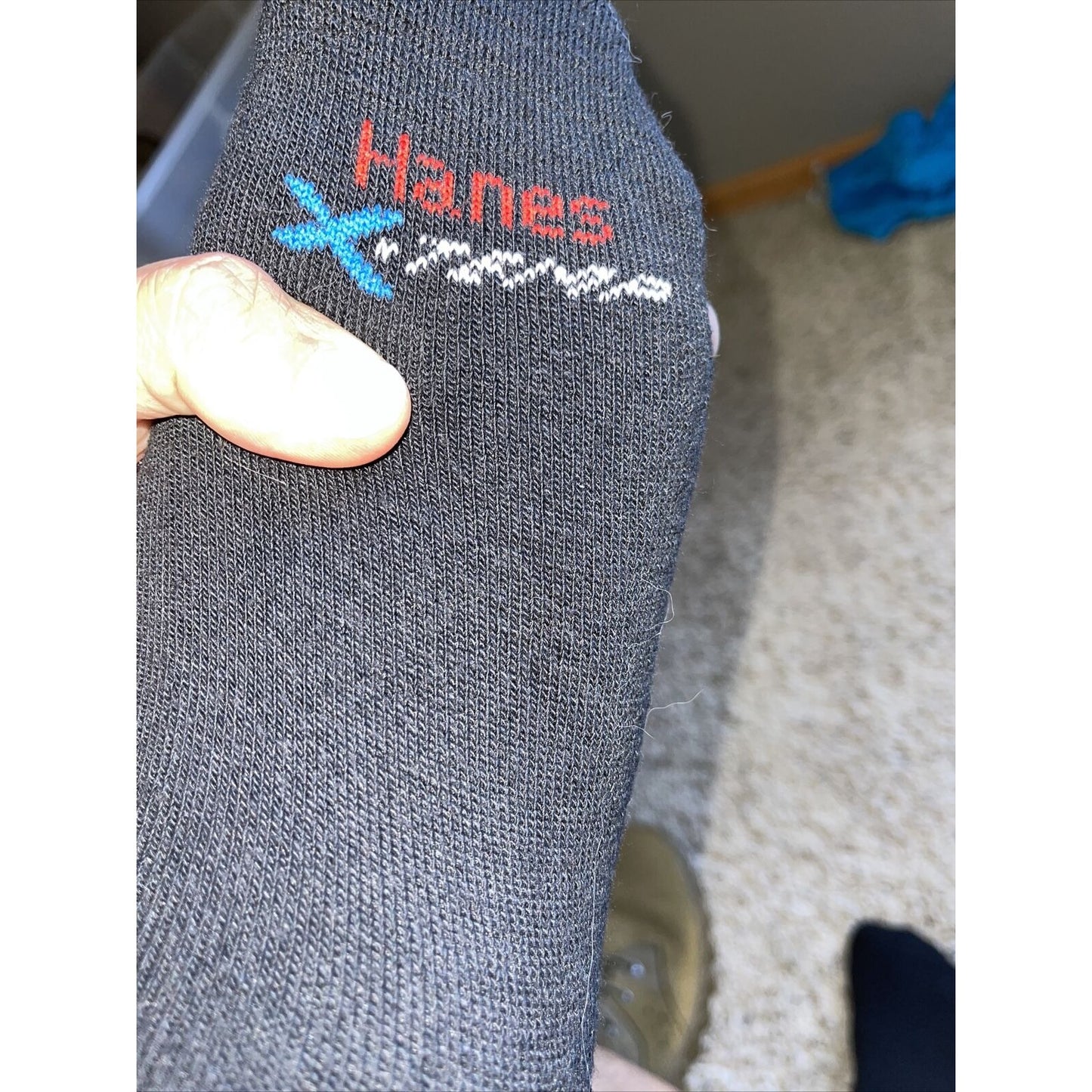 men's hanes black X-temp socks