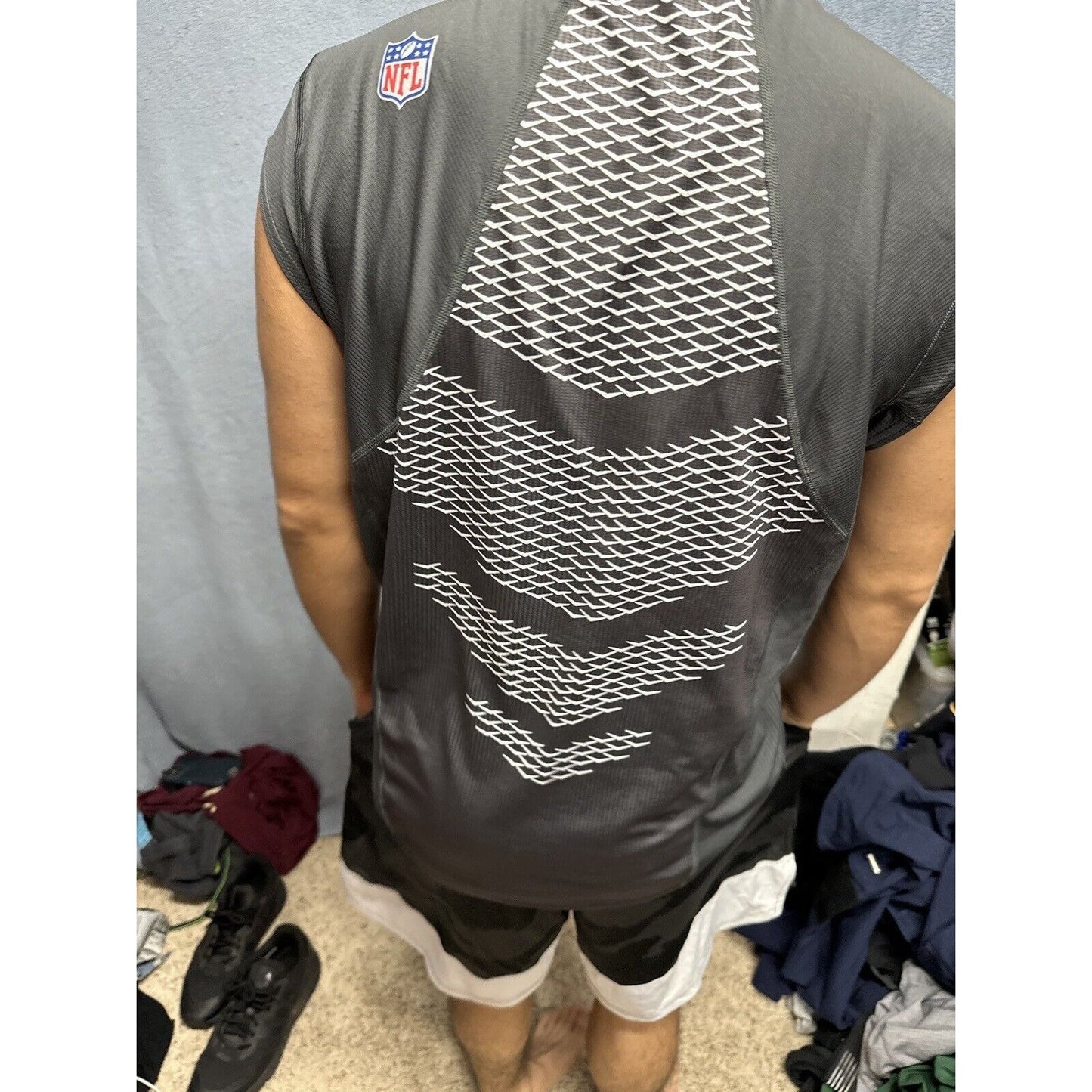 Men’s NFL On Field Apparel Muscle Shirt Gray New York Jets Shirt Large